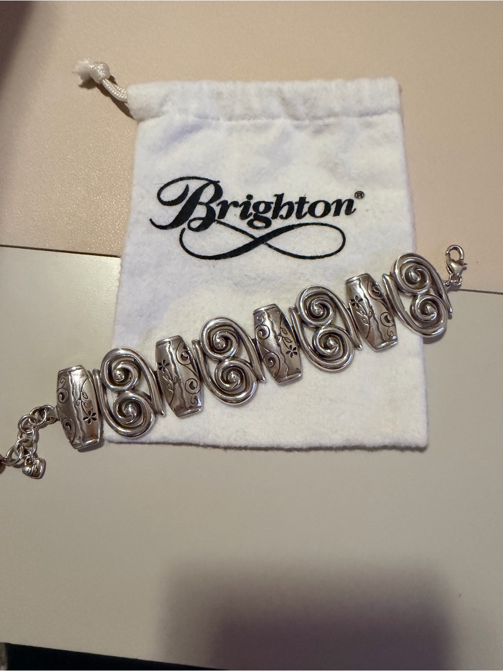 Brighton Silver Swirl & Floral Link Bracelet - Silver